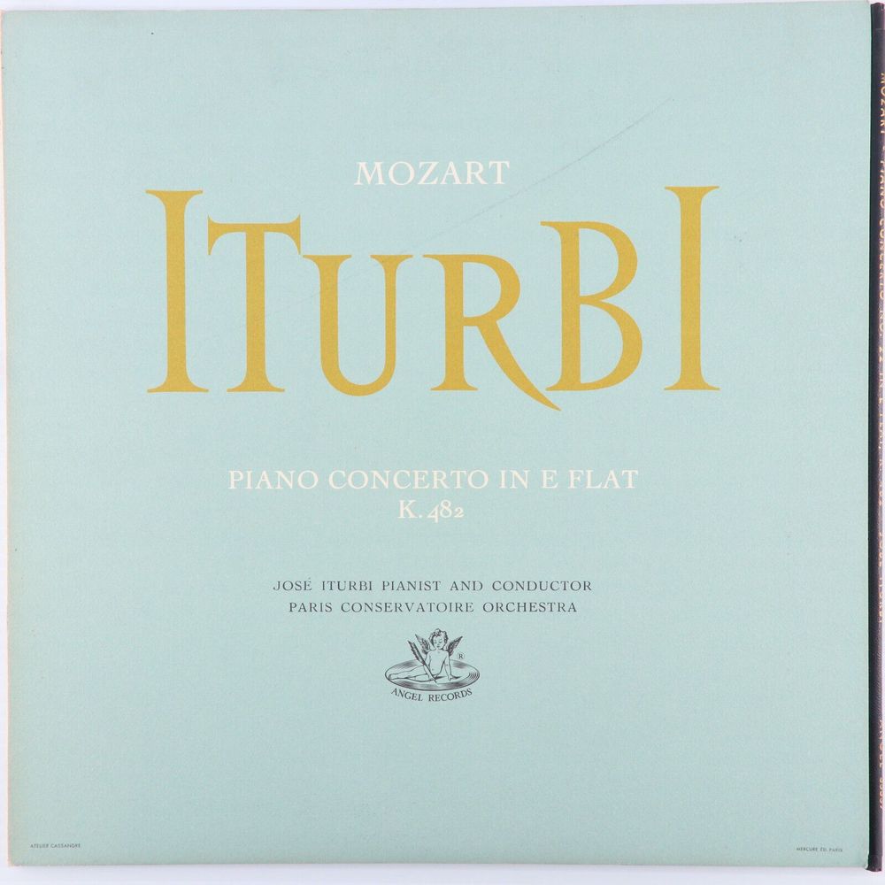José Iturbi - Mozart Piano Concerto in E Flat K. 482 LP Vinyl Record Angel 35539